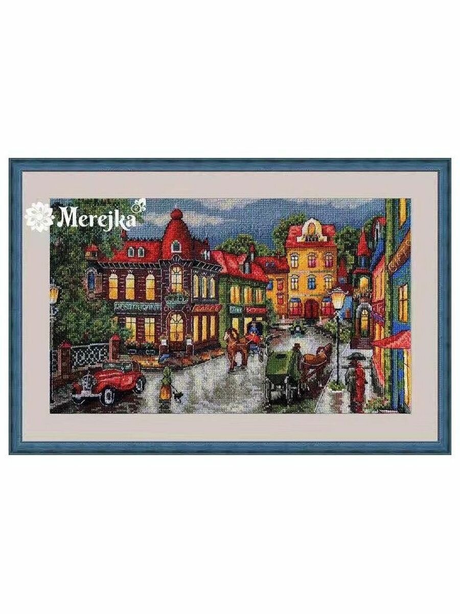 Hабор для вышивания Amishop Merejka K-59 Старинный городок, 18CT Aida, 30 x 18 см, 210 x 125 стежка, 33 цветов