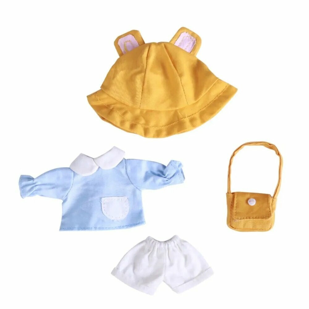 Наряд для куклы bjd, Одежда для кукол 1/12 и ob11, комплект из ткани белого, синего и желтого цвета