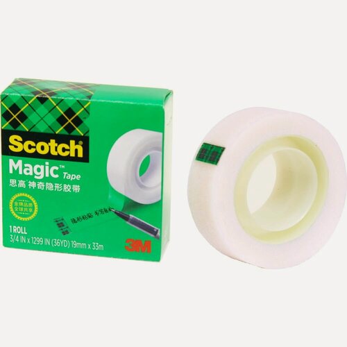 Изображение товара Невидимая клейкая лента SCOTCH 810 Magic в коробочке, 19 мм х 33 м 7100024666