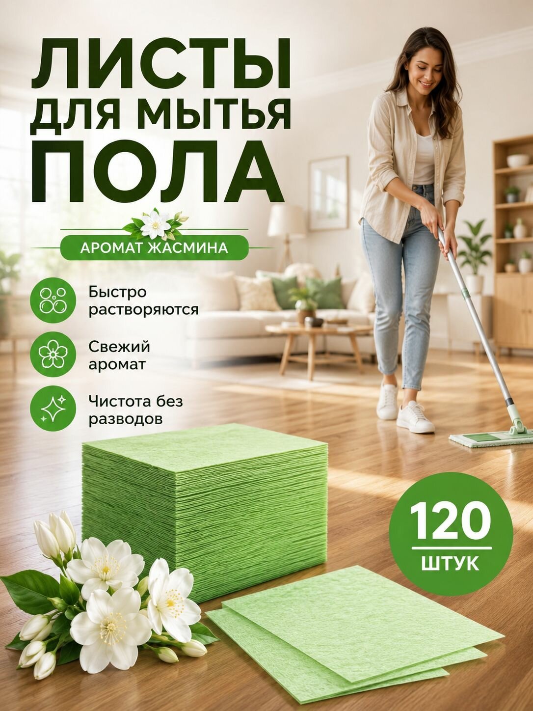 Аромат Гардения жасминовидная Таблетки для достижения полов, 120 штук