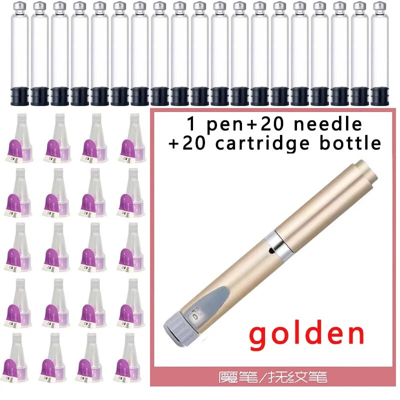 Многоразовый набор для инсулиновых шприц-ручек Magic 3 мл gold20Bottle 20 5mm