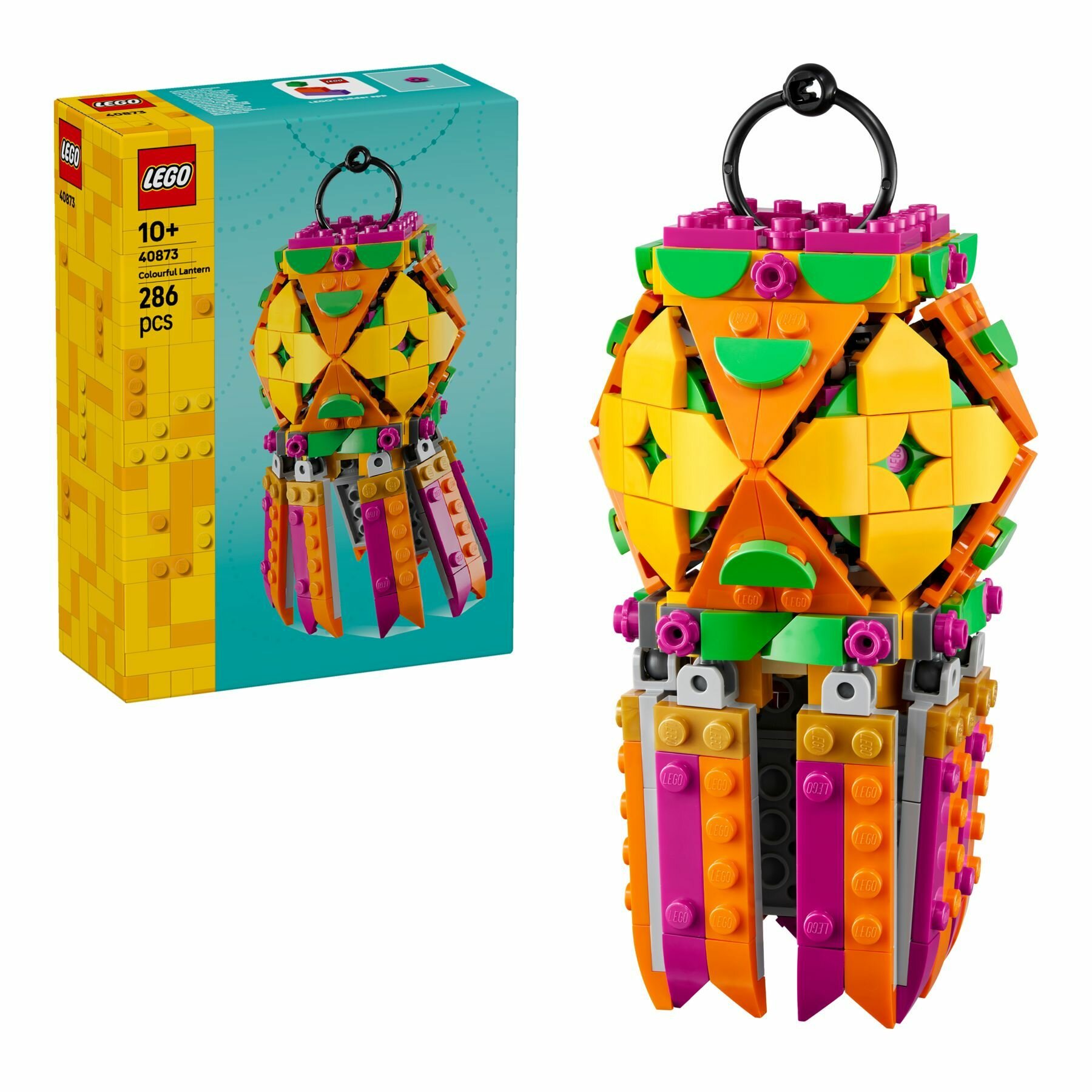 Конструктор LEGO 40873 Разноцветный декоративный фонарь с кисточками, 286 деталей, 10+