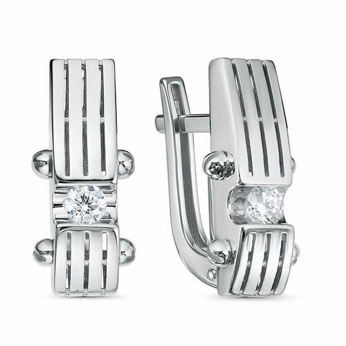 фото Серьги яхонт, серебро, 925 проба, фианит, , бесцветный