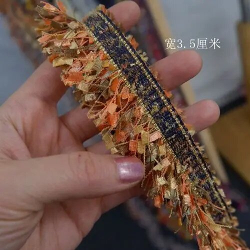 Кружевной трим из полиэстера/хлопка QRTRIM, 2 ярда, 3,5 см