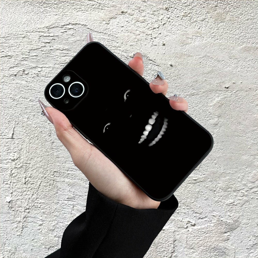Мягкий защитный чехол для смартфона со стильным дизайном загадочного тёмного смайлика, смешанные цвета