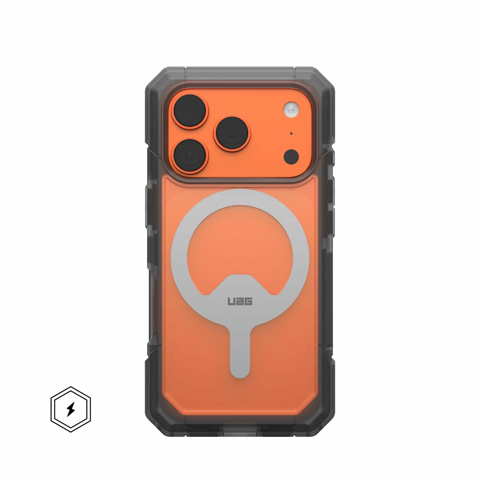 Чехол с поддержкой MAGSAFE UAG Trooper для iPhone 18 / 17 Pro 6.3", цвет Прозрачно / тонированный (Clear / Ash)