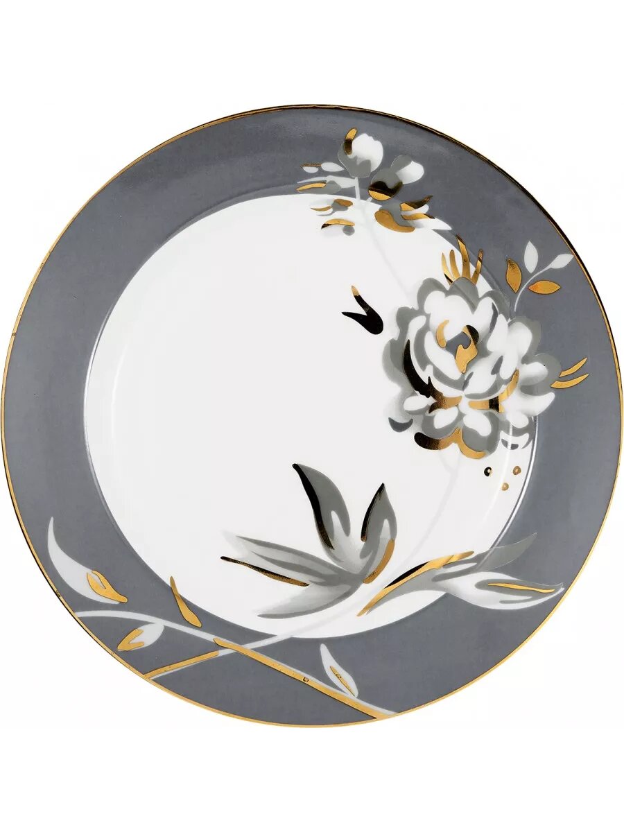 Тарелка Aslaug dark grey, фарфор, 20,5 см.