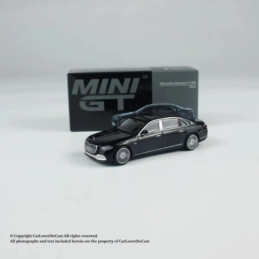 Машинка MINI GT #977 MODEL 1:64 Mercedes-benz Maybach S680 black Diecast Alloy Model Collection toy