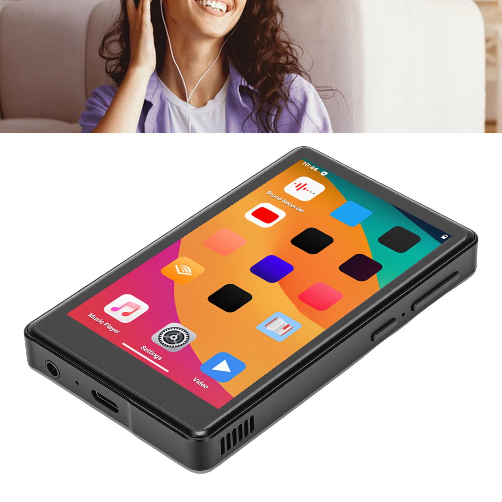 MP4-плеер с Bluetooth 5.0, 4-дюймовый сенсорный экран, Wi-Fi, портативный Hi-Fi музыкальный плеер, поддержка электронных книг, радио для Android 8.1