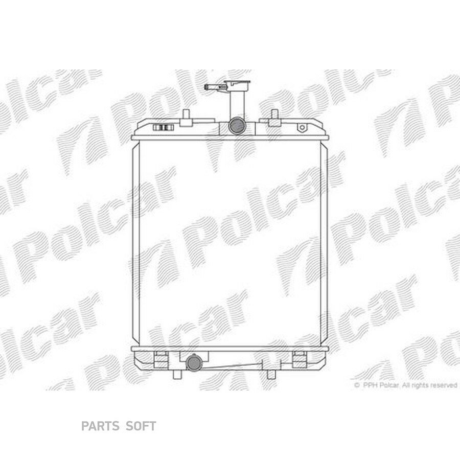 Радиатор двигателя Citroen C1, Peugeot 107.- 1,0 05->* от официального дистрибьютора, POLCAR, артикул 230108A2