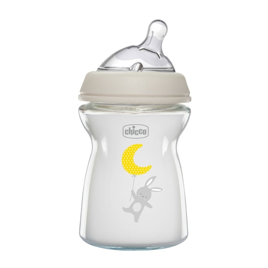 Бутылочка для кормления Chicco NaturalFeeling стеклянная, прозрачный, 250 мл