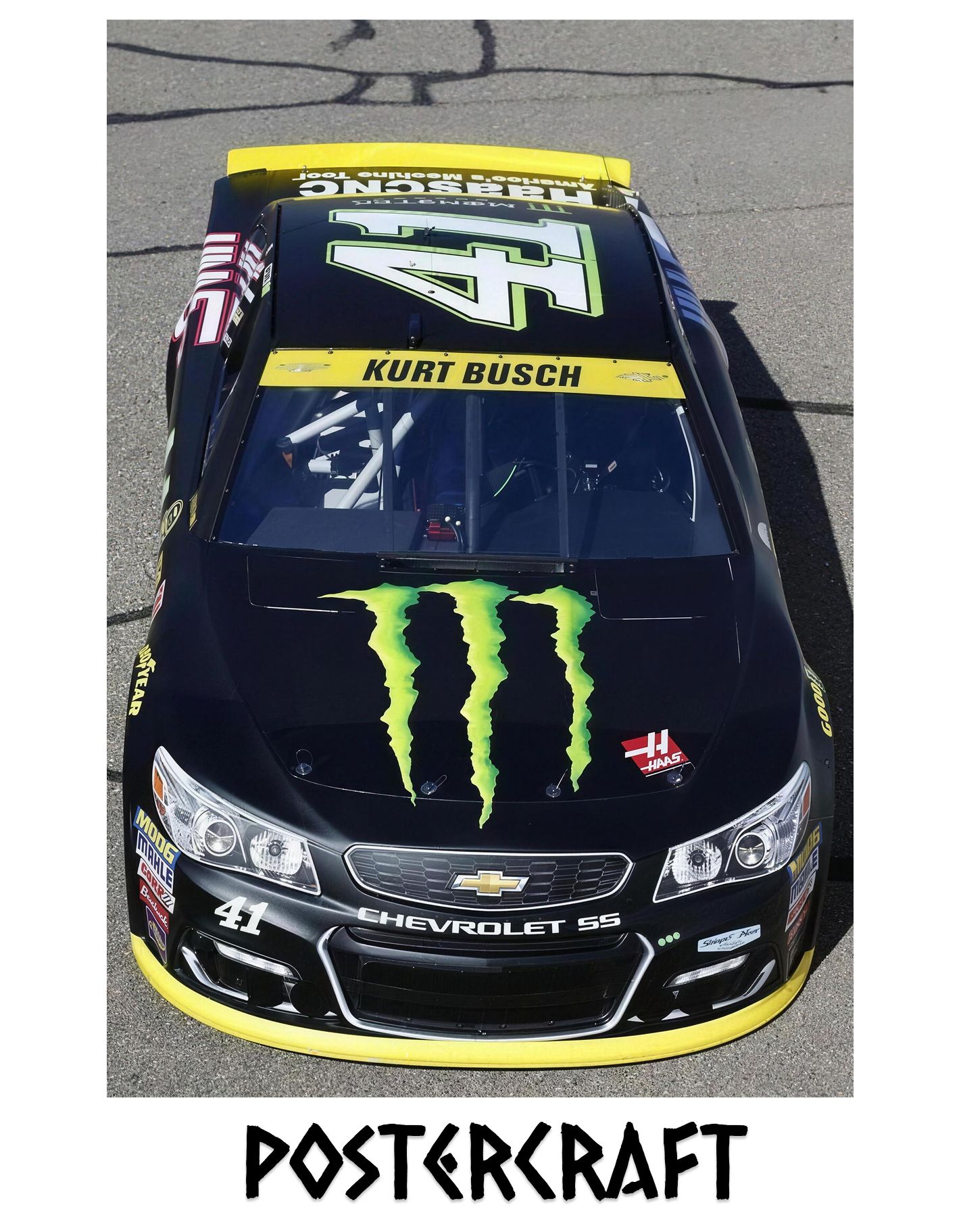 Постер "Монстер Энергетик" (Гоночные Авто, NASCAR), А3, глянцевый, 42х29.7см
