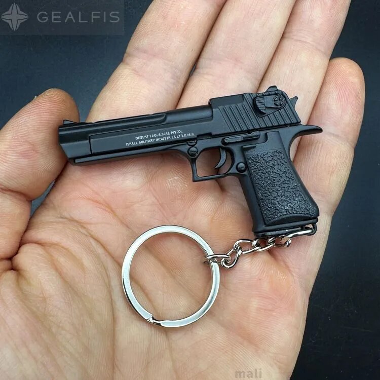 Металлический брелок для ключей, брелок для пистолета Desert Eagle 1:4