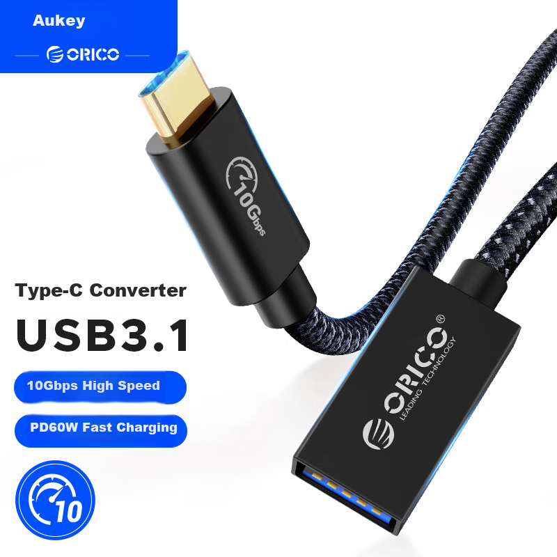 ORICO кабель-адаптер Type-C к USB 3.1 Gen2 женский 1м 10Гбит/с для Macbook iPad ноутбуков и смартфонов Модель：10Гбит/с