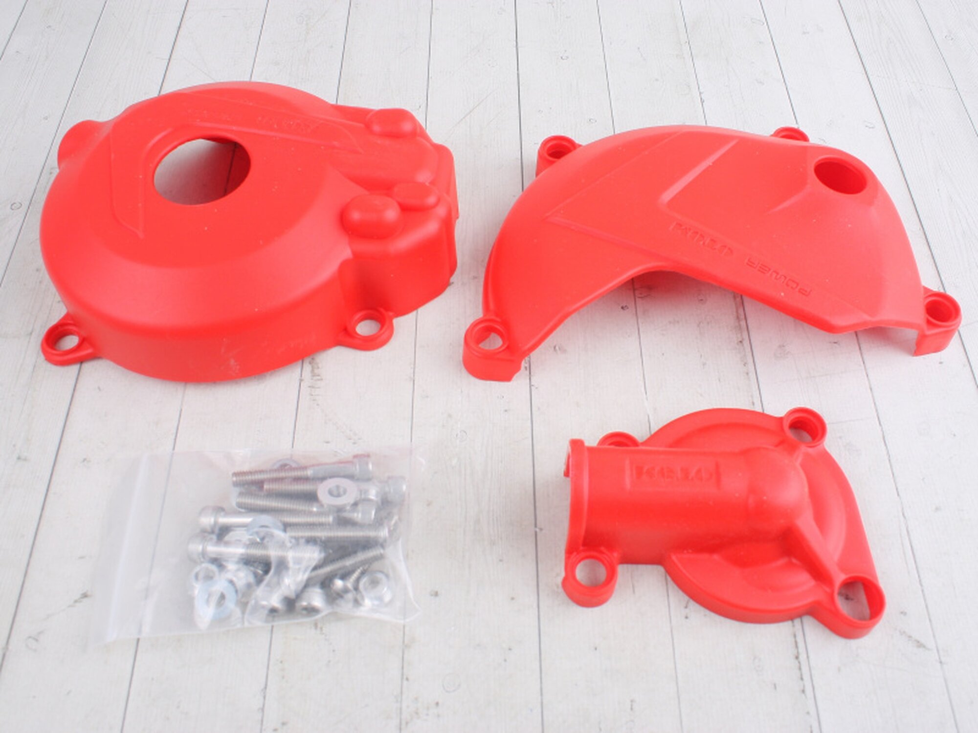 PitBikeClub Крышки для защиты двигателя 177MM (NC250) красные OTOM ZS