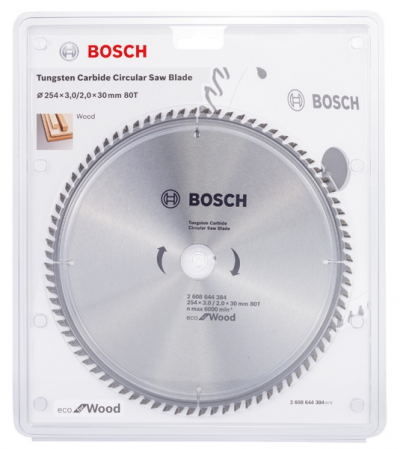 Пильный диск BOSCH ECO WO 254x30-80T по дереву 2608644384 2608644384