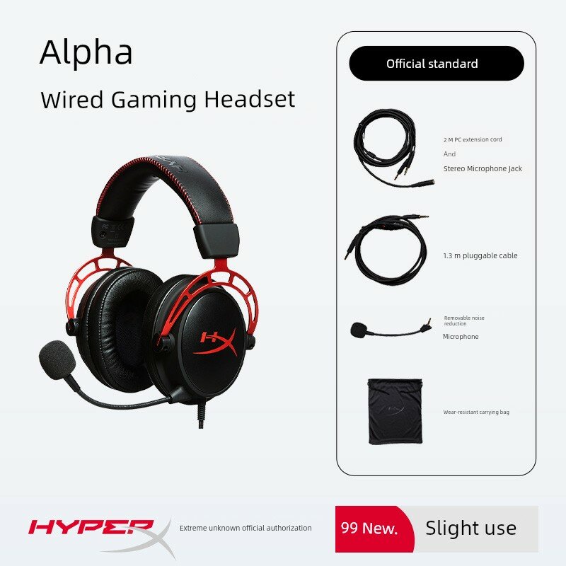 Гейм-наушники HyperX Alpha проводные, стандартный черный для ПК и консолей