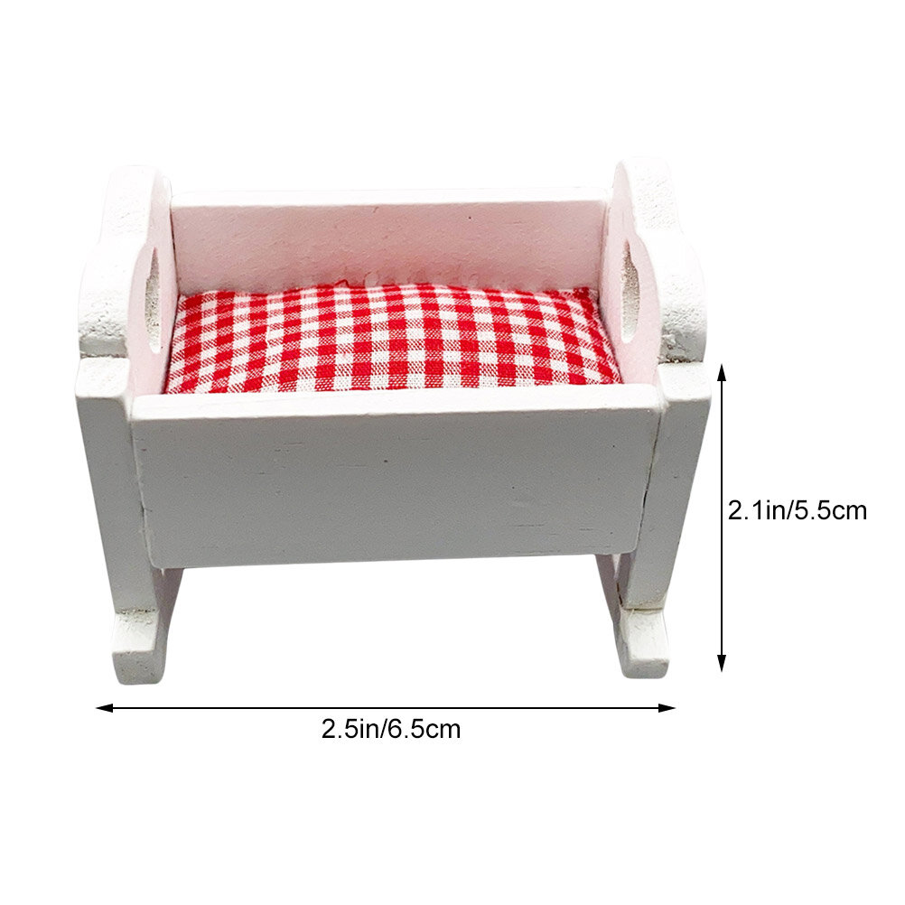Мини Колыбель Для Игрушек Белого Цвета Размером 6 50X5 50X5 00Cm Детская Миниатюра Из Прочного Материала