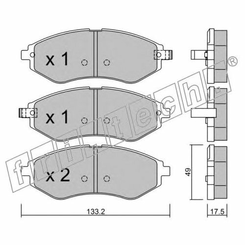 Комплект передних тормозных колодок Fritech 524.1 для Chevrolet Aveo (2003-2008)