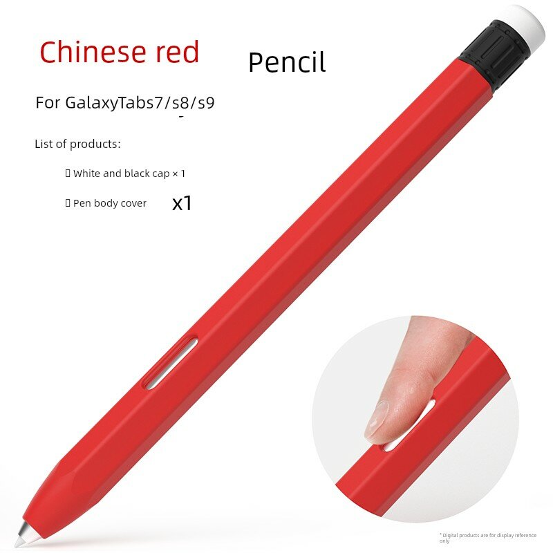 Силиконовый чехол для стилуса S Pen для Samsung Galaxy Tab S7 S8 S9 S10 защитный чехол - Китайский красный