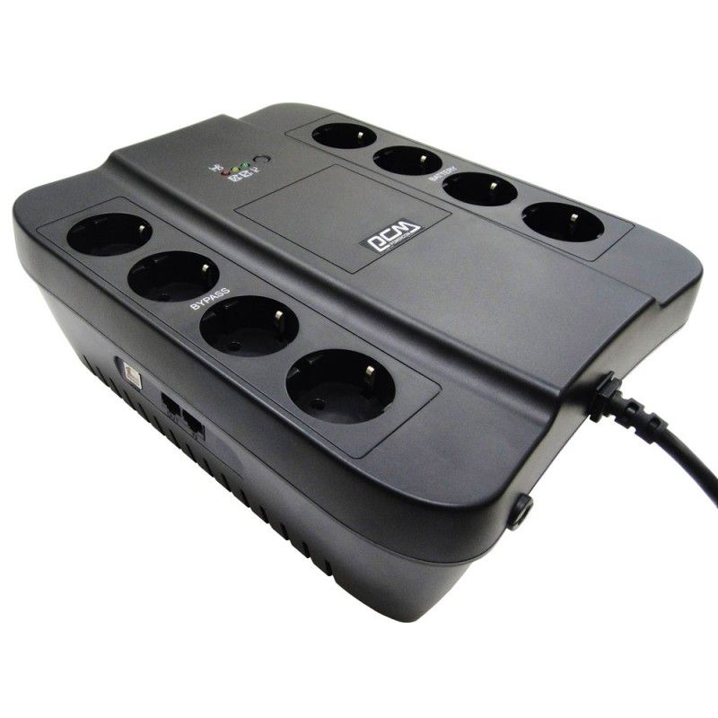 ИБП Powercom SPD-650U, 650 ВА, 390 Вт, Line-Interactive, 8 розеток, Schuko SPD-650U