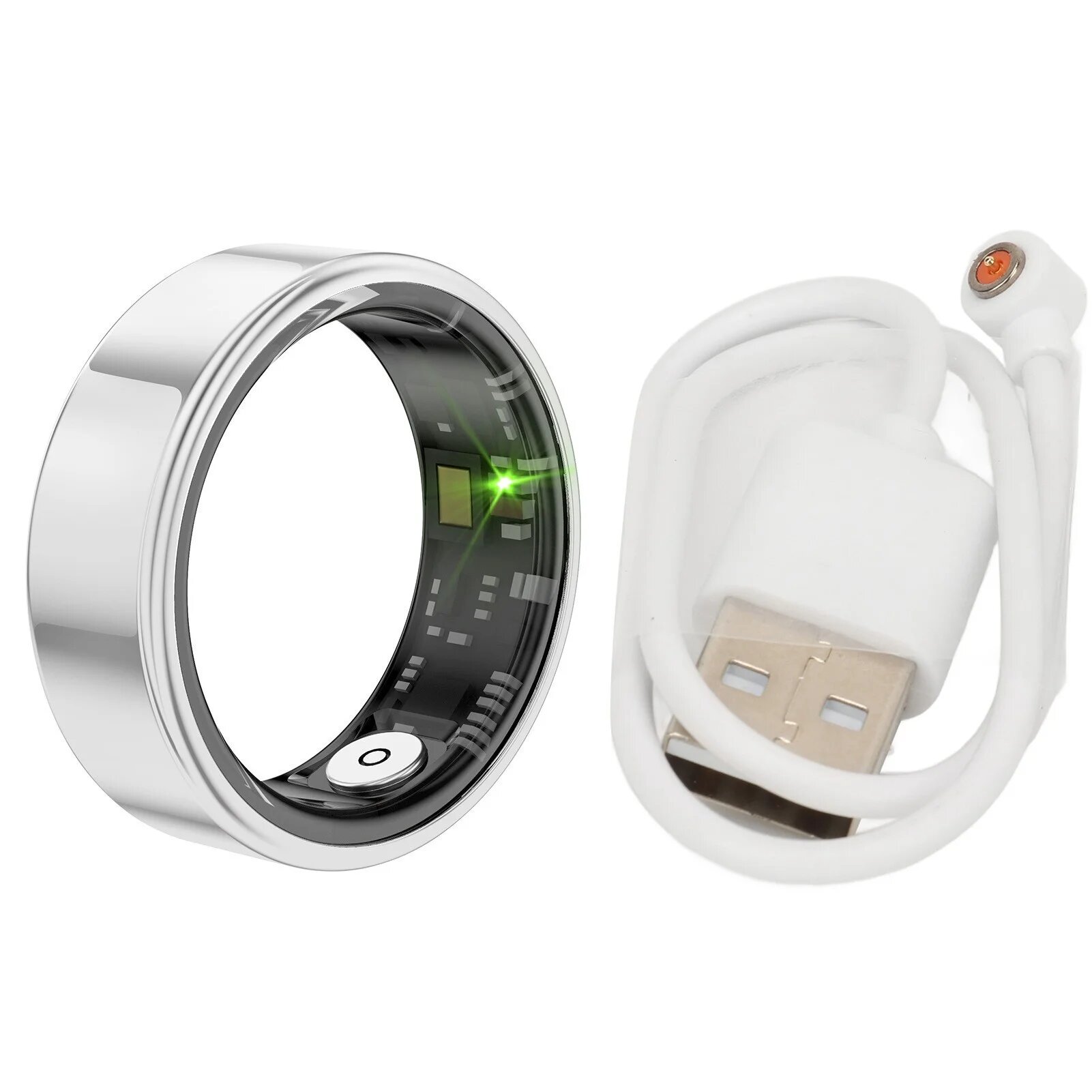 COLMI R09 Умное кольцо для мужчин и женщин 7, Silver-data cable