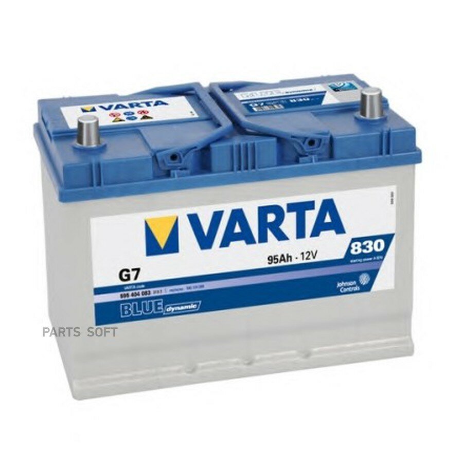 Аккумулятор VARTA Blue Dynamic 95 А/ч 595404 ОБР G7 306x173x225 EN 830. от официального дистрибьютора, VARTA, артикул 5954040833132