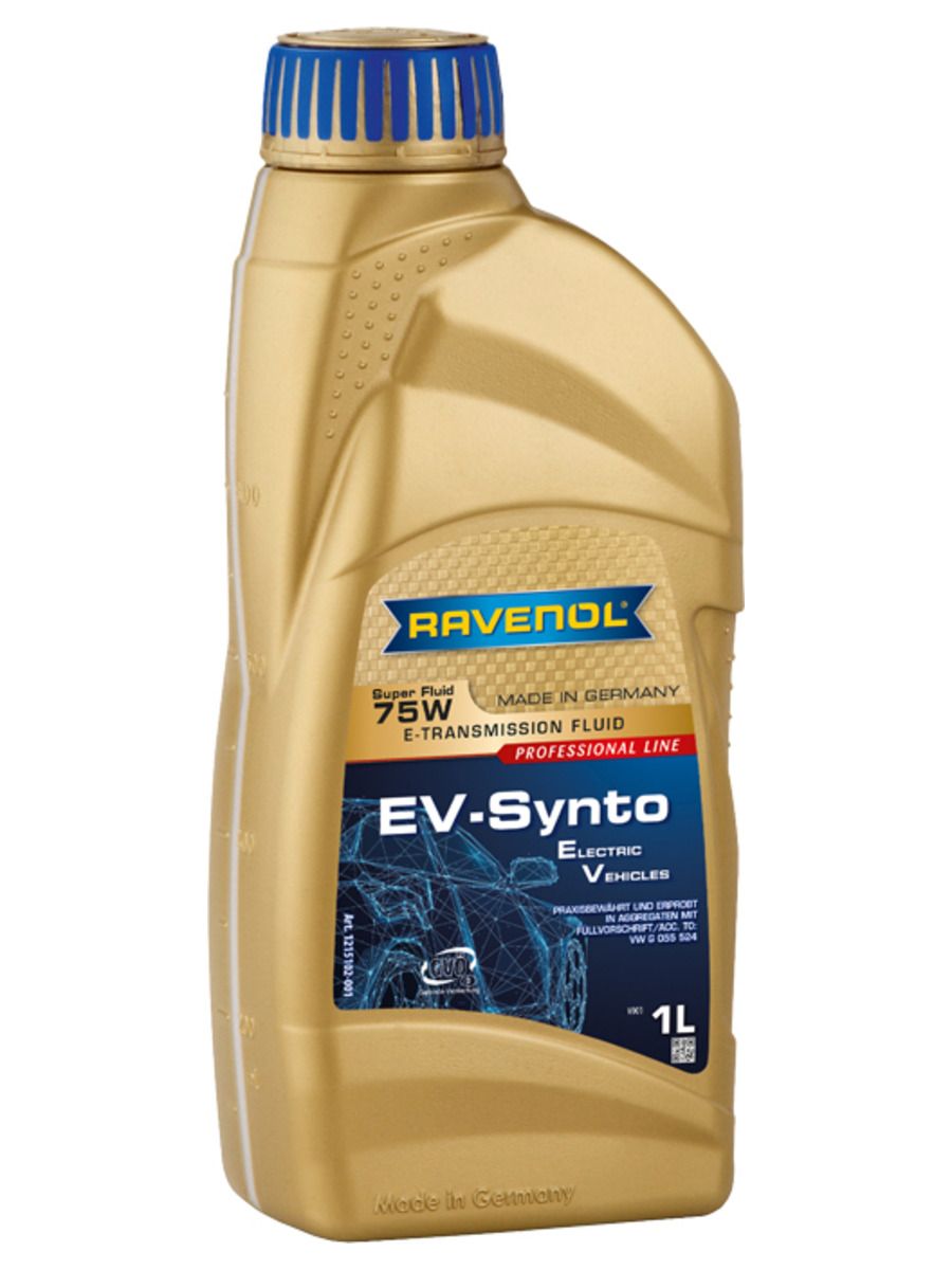 Трансмиссионное масло для электромобилей RAVENOL EV-Synto Super Fluid 75W E-TF, 1л