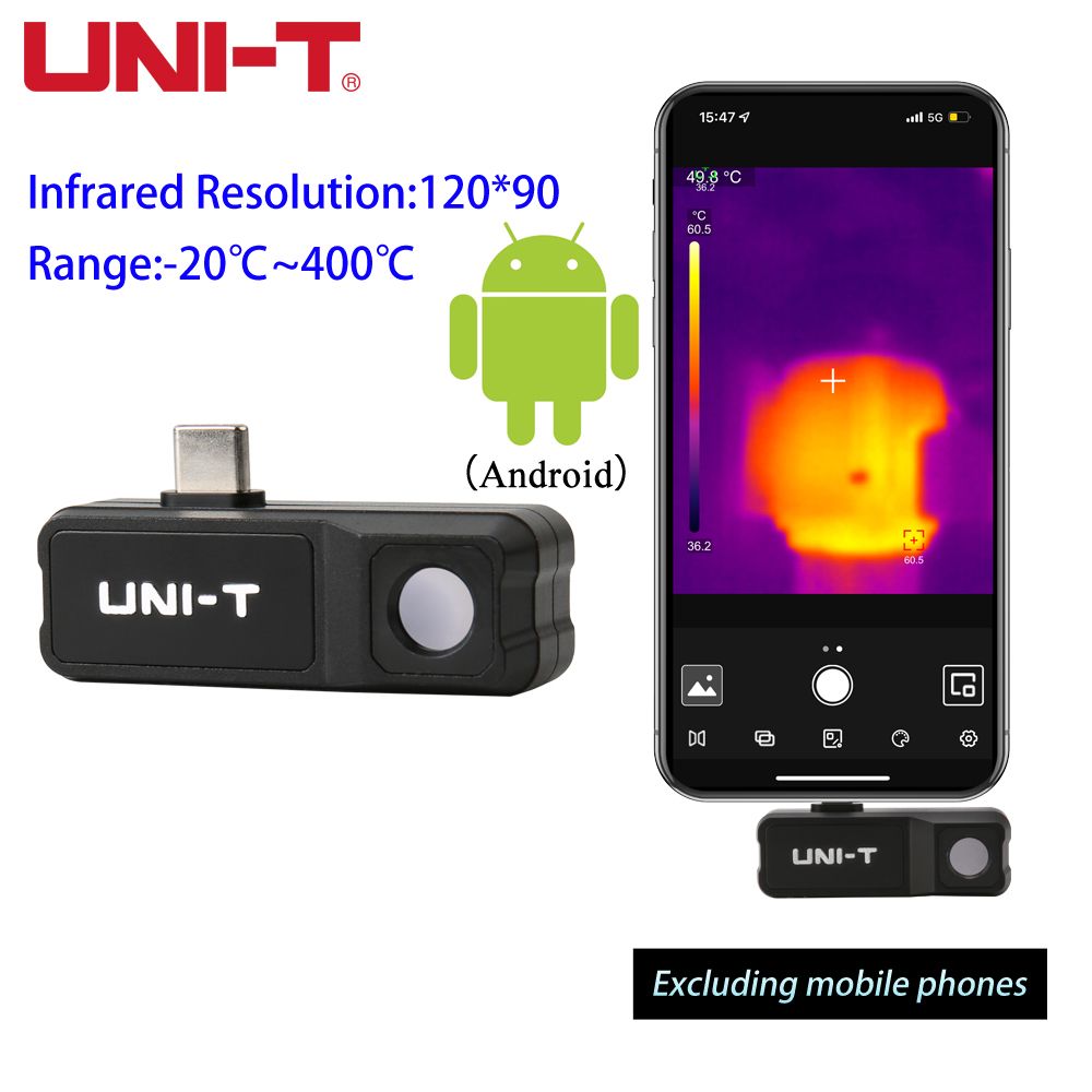 UNI-T UTi120M Сканер температуры телефона, инфракрасный тепловизор 120x90