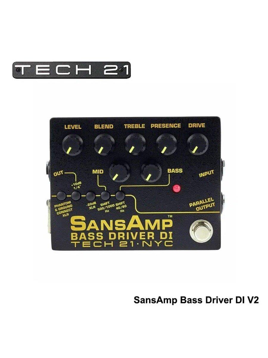 Tech 21 SansAmp Bass Driver DI V2 Педаль DI-бокса Variable Bass, базовая модель серии