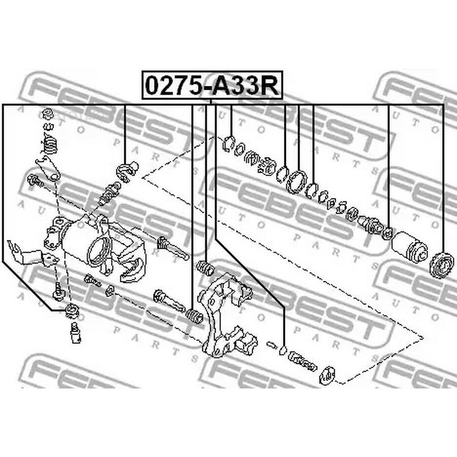 Ремкомплект суппорта тормозного заднего NISSAN MAXIMA CA33 2000.01-2006.01 FEBEST 0275A33R