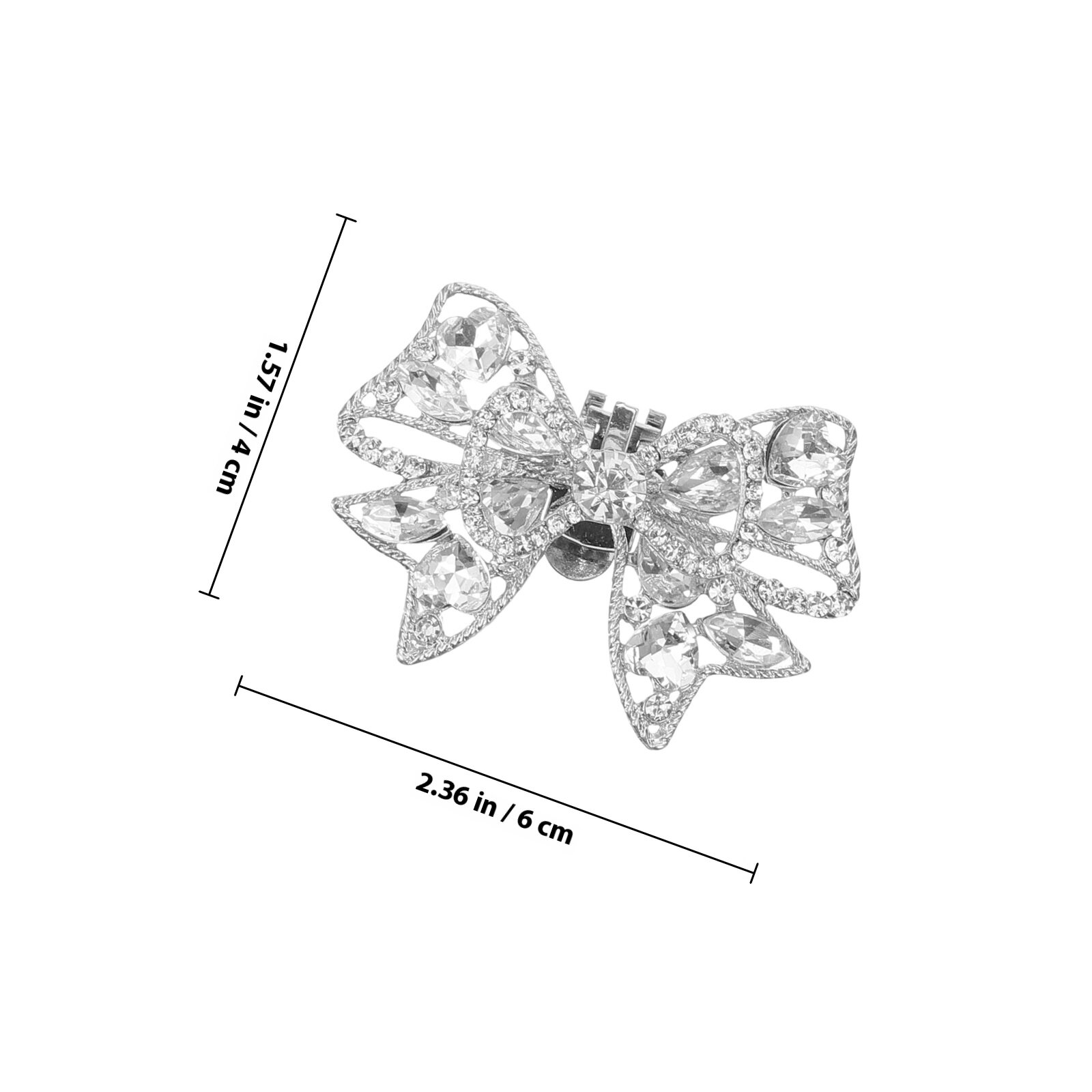 Клипсы Для Обуви С Бантом И Сваровски 1 Штука Серебристый 6.00X4.00X1.50Cm