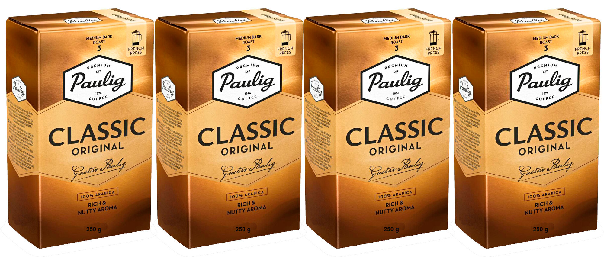 Кофе молотый Paulig Classic Original Medium Dark Roast 3 (Финляндия) 250 гр. х 4 шт.