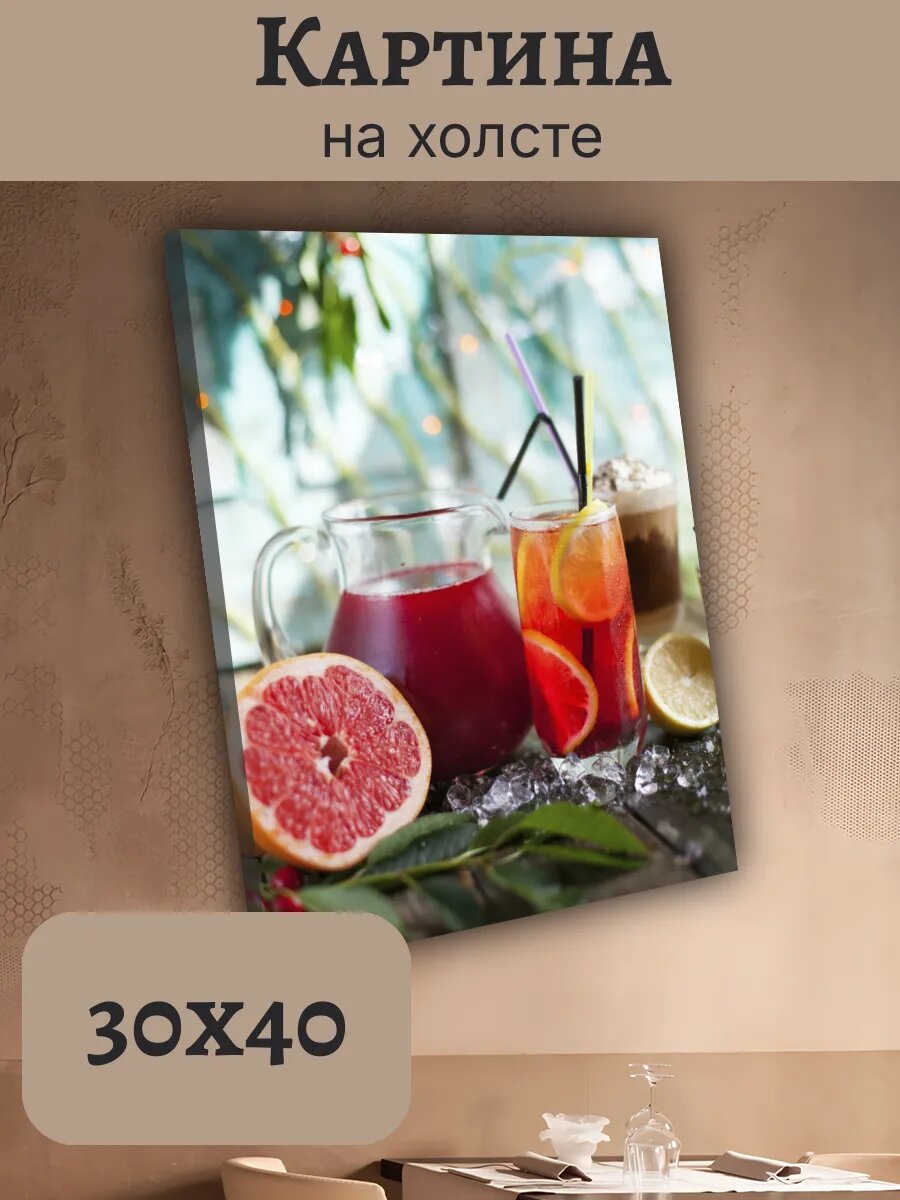 Картина Еда Food Кухня Эстетика 30x40 летние напитки