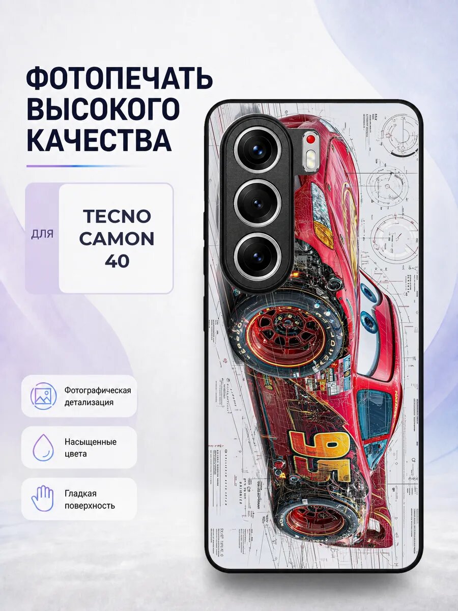 Чехол на Tecno Camon 40 Hot Wheels белый хот вилс машинки го