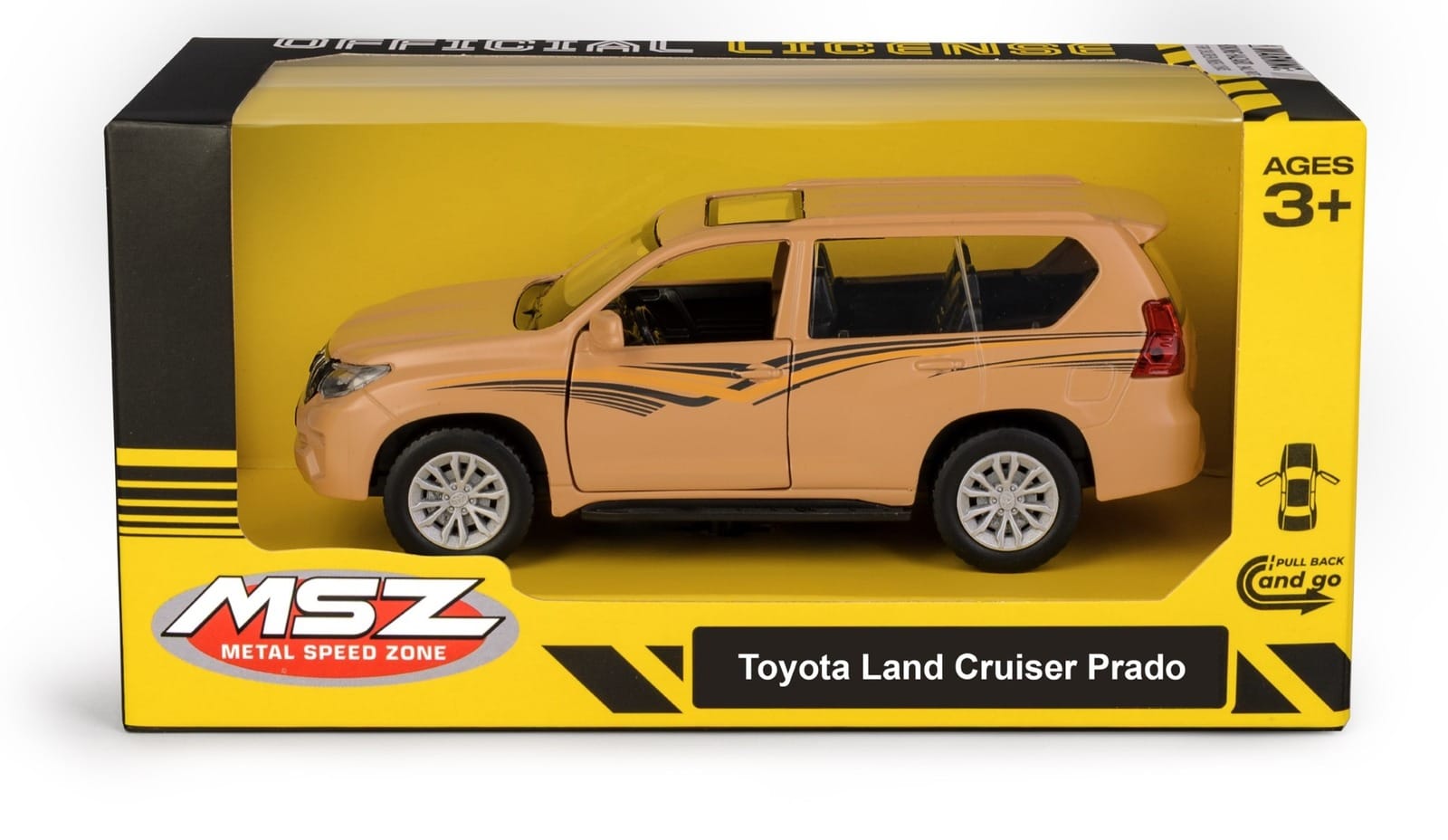 Игрушечная машинка Daffi MSZ Toyota Land Cruiser Prado, желтый, 12.7 см