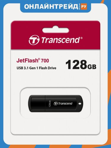 Изображение товара USB флешка Transcend 128Gb JetFlash 700 USB 3.1 Gen 1 (USB 3.0)