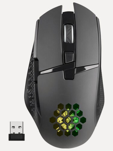 Изображение товара Мышь игровая DEFENDER Glory GM-514, беспроводная, с подсветкой, 7D, 400 мАч, 3200 dpi, черный