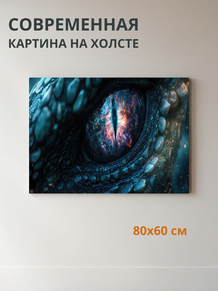Картина на холсте Глаз дракона 80x60 см
