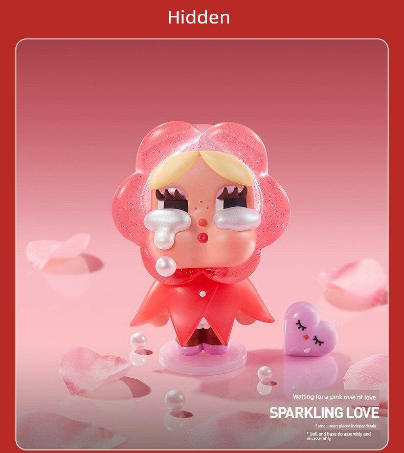 CRYBABY Love Tears Series Hidden Rose Pink Blind Box Figure, 1 Piece, Подарок на День Святого Валентина