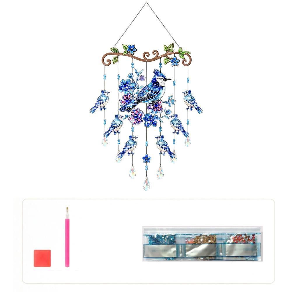 Алмазная мозаика (Синяя сойка), подвеска, 25 см