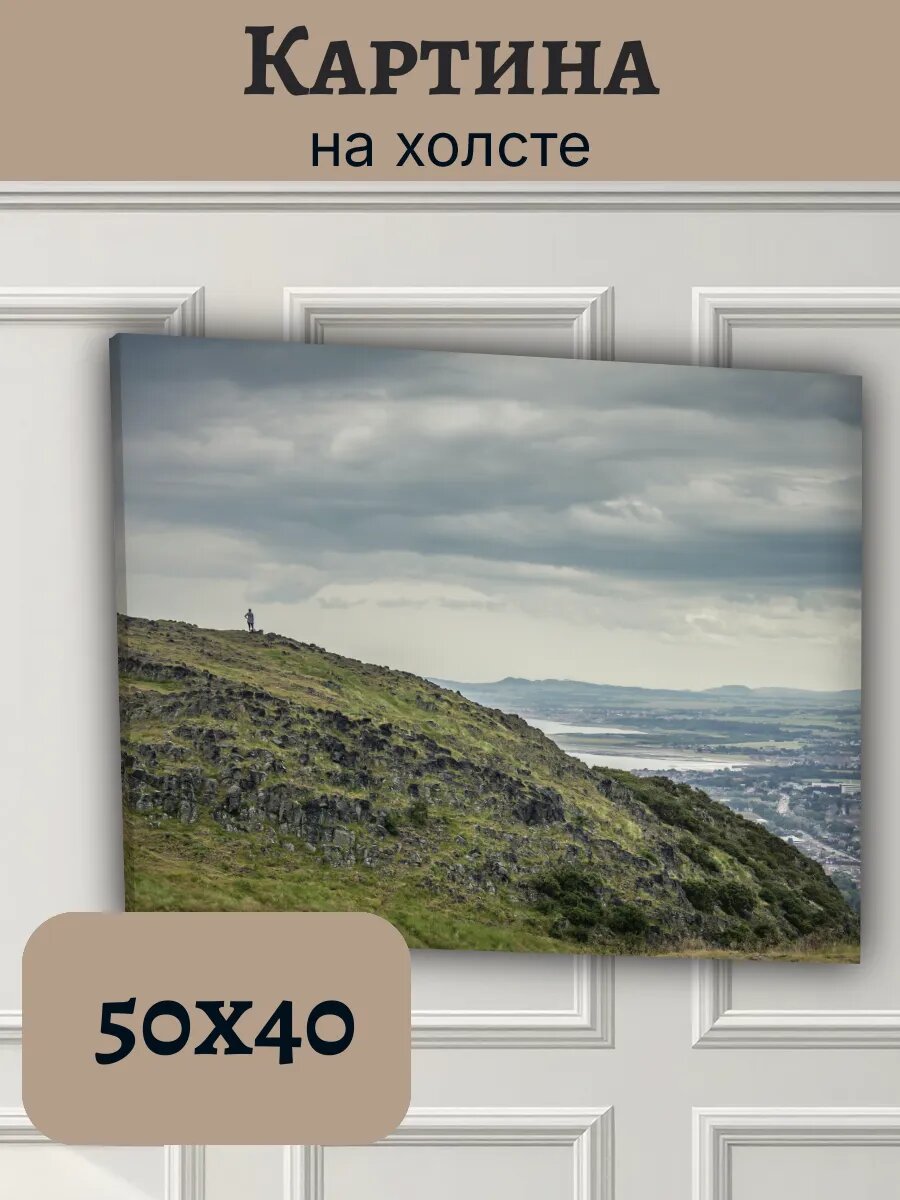 Картина Шотландия Scotland 40x50 панорамный горный пейзаж