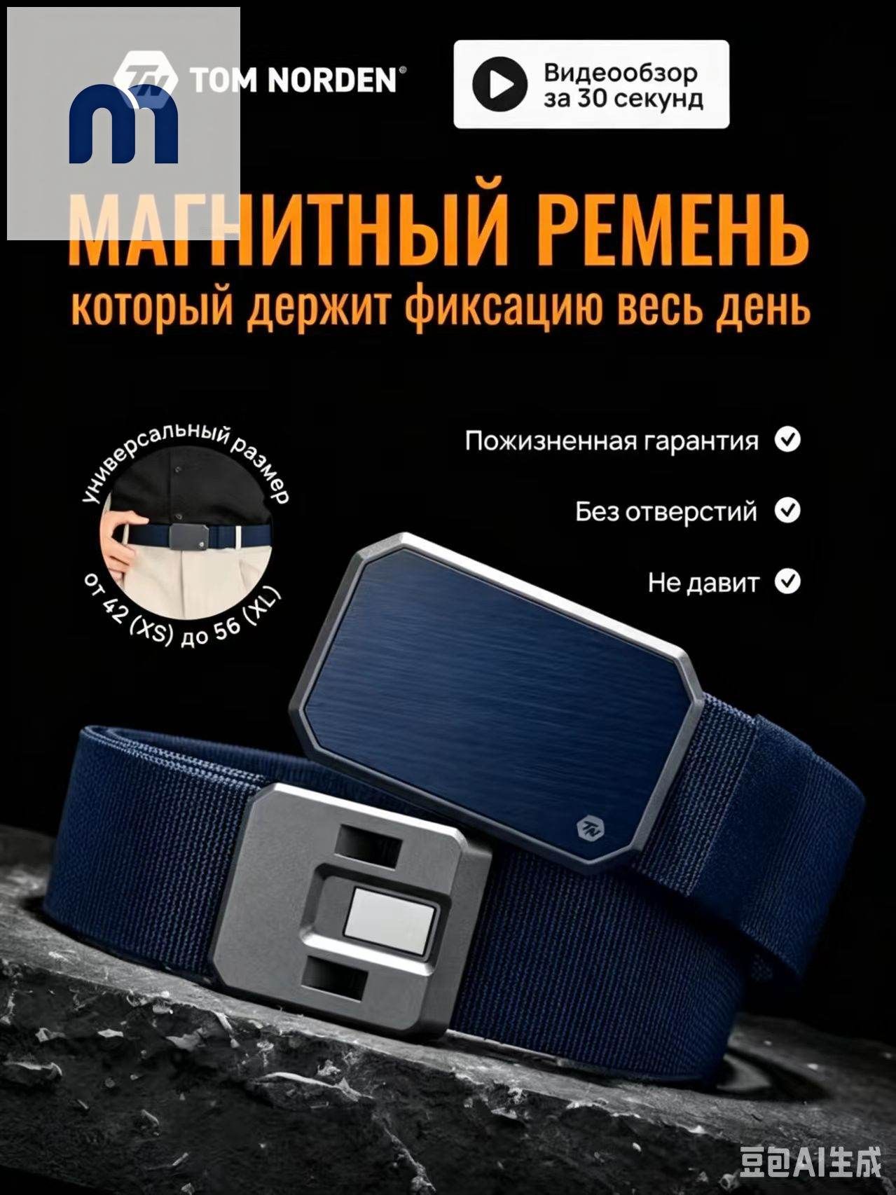 Ремень тактический, 120×3.7 см, алюминиевый сплав, синий
