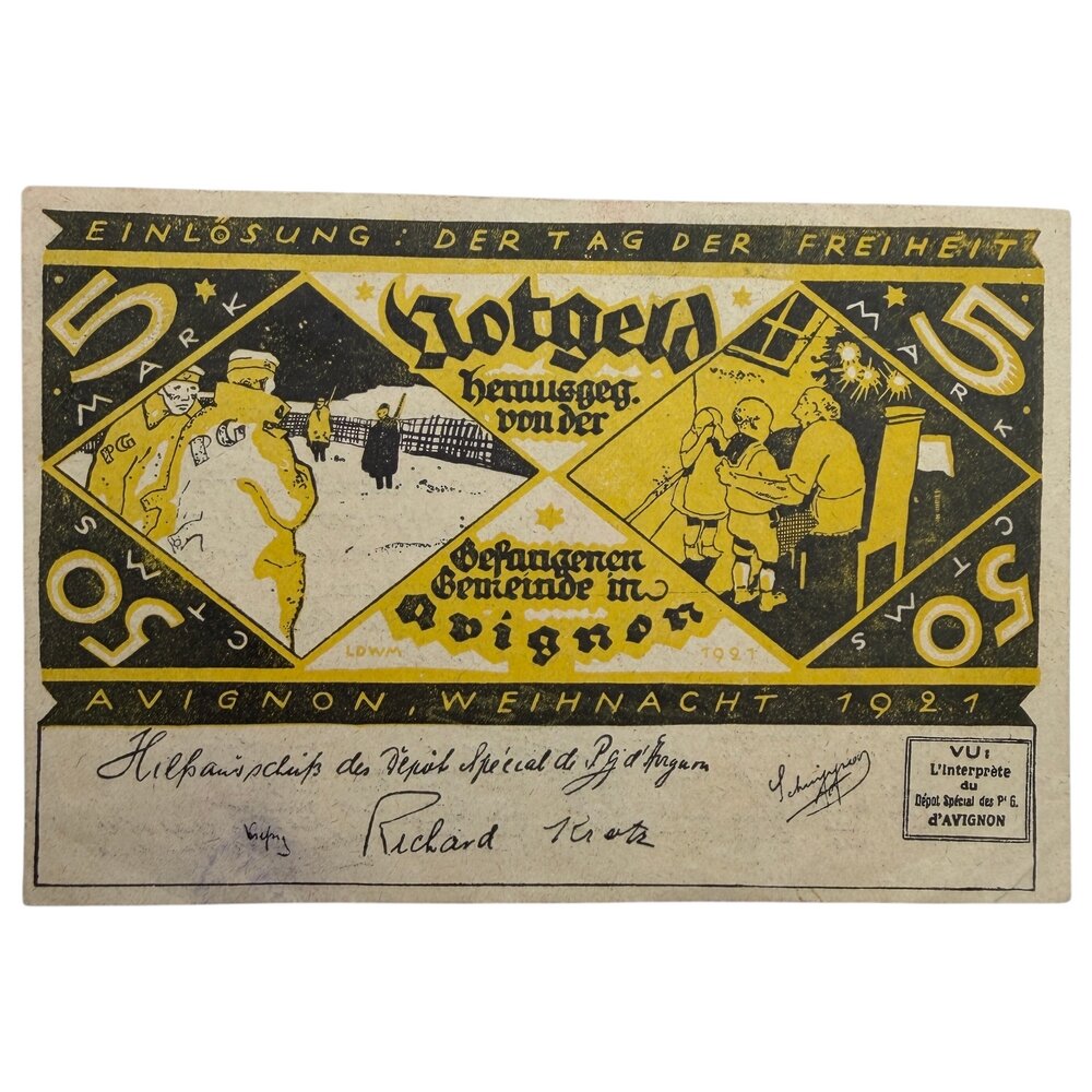 Германия (Веймарская республика) Нойхаус 5 марок 1921 г. (Для лагеря военнопленных в Авиньоне)
