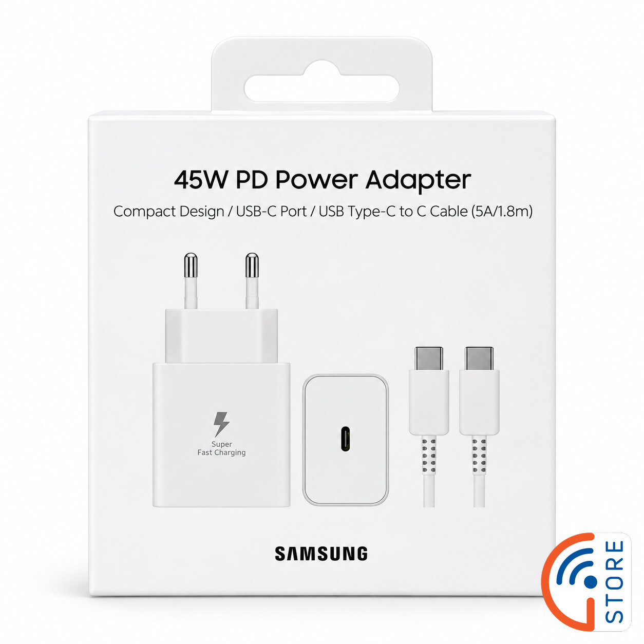 Сетевое зарядное устройство Samsung Power Adapter 45W + Cable 5A/1.8m белое