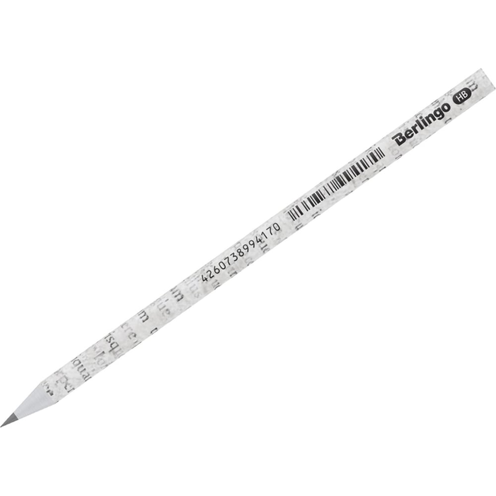 Чернографитный карандаш Berlingo green series newspaper pencil hb, заточенный BP01322
