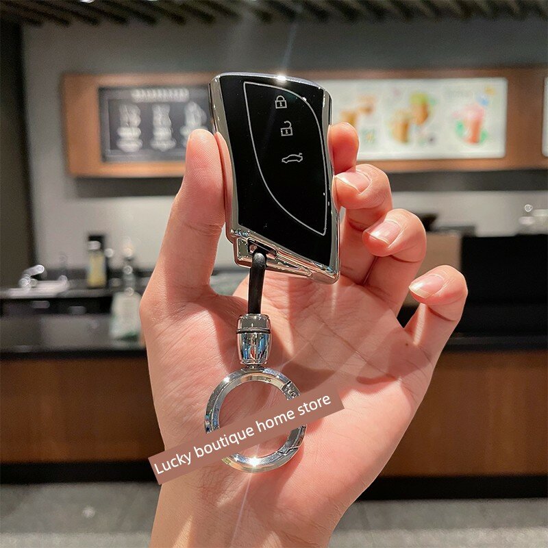 Чехол для ключа автомобиля Lexus ES200, RX300, NX350, UX260H, GX, LS, LC, RZ - Классический черный с высококлассной