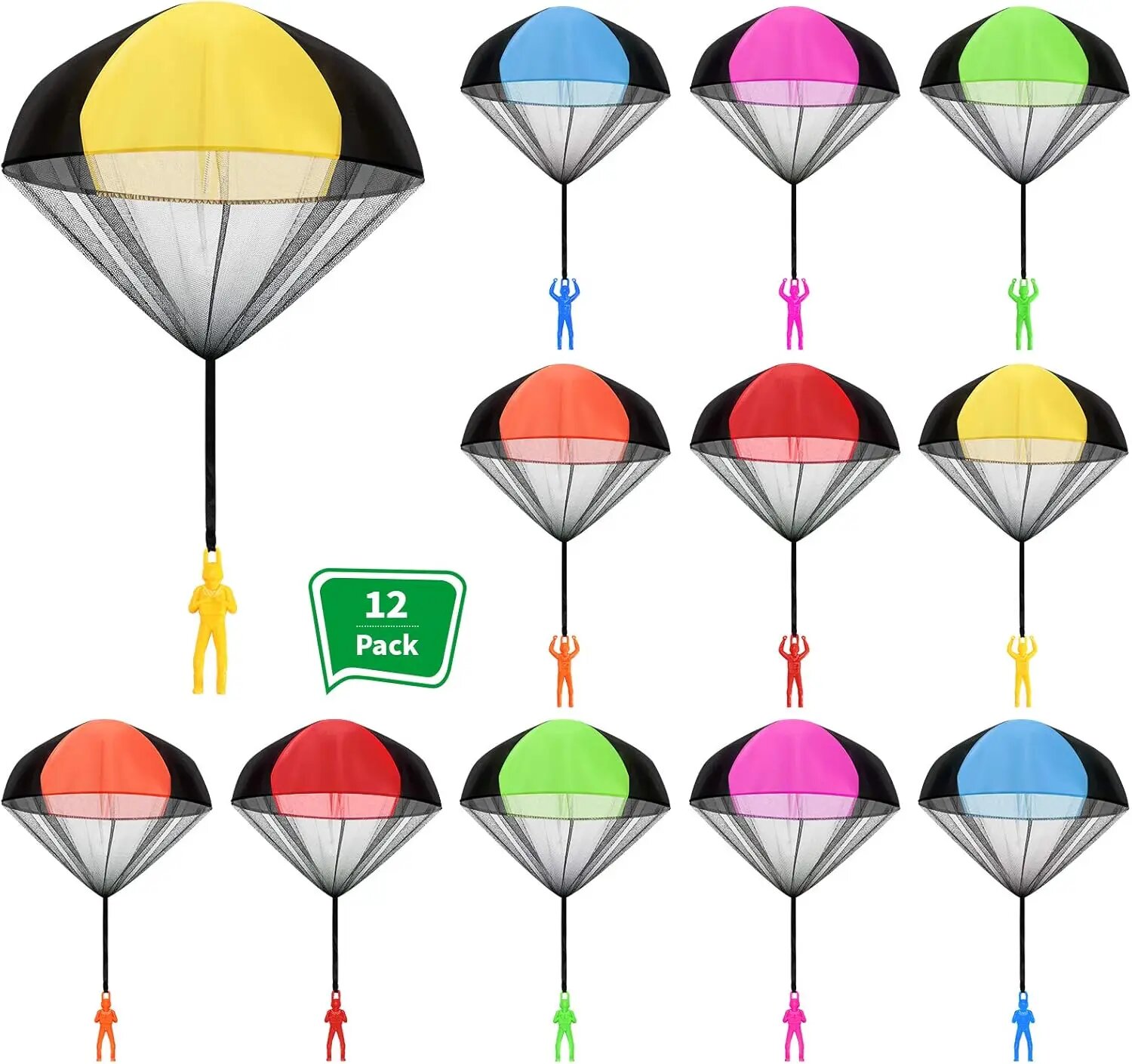 Игрушечные солдатики с парашютом набор из 2/4/6/12 штук 12 pcs