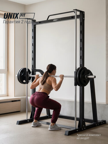 Изображение товара Машина для дома UNIX Fit 180 силовой комплекс для дома, тренажер с турником 65 см, универсальная станция, стальная рама, нагрузка на гриф до 200 кг, на все группы мышц