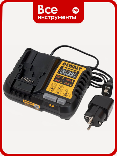 Изображение товара Зарядное устройство Dewalt DCB1104, Li-Ion 12/20/60 В, ток 4A, быстрое зарядное решение для профессионалов